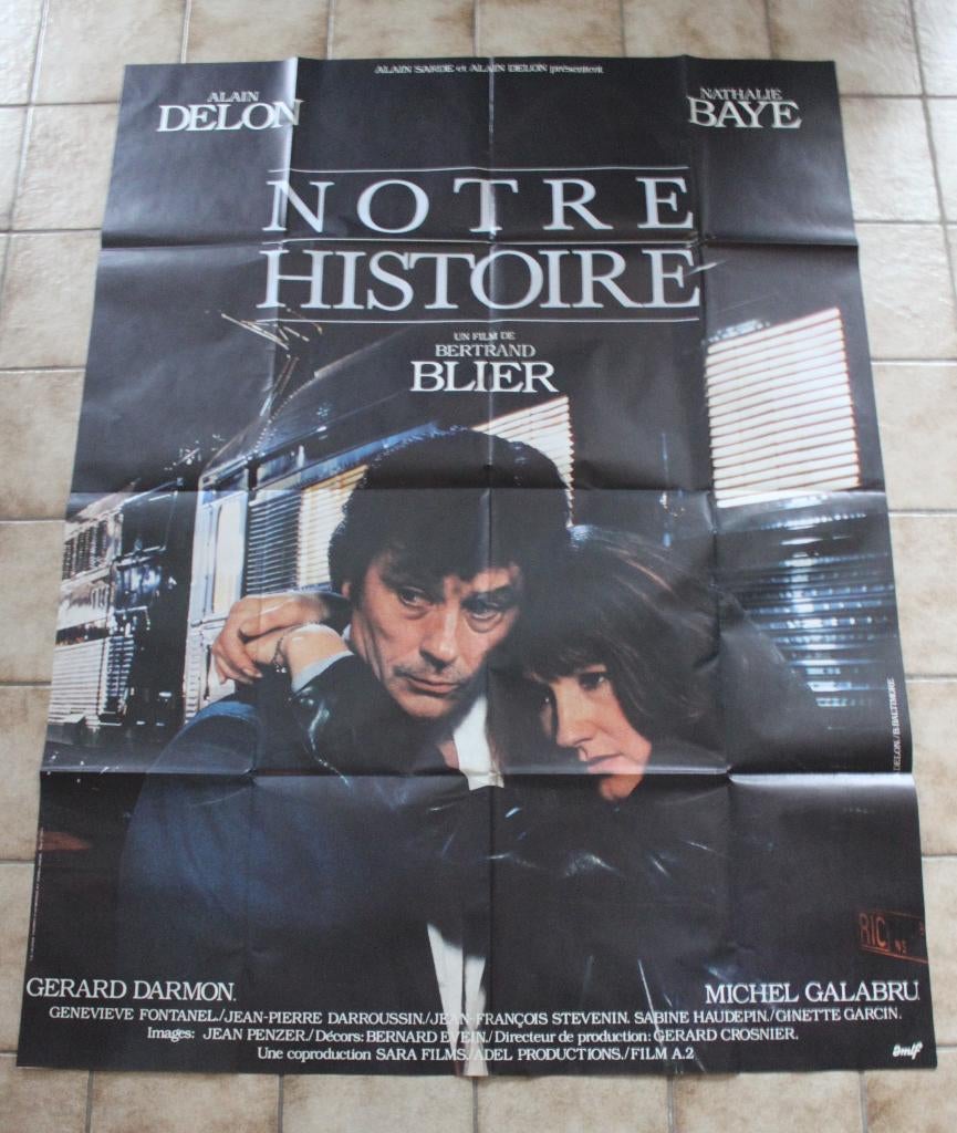 filmaffiche Alain Delon Notre Histoire XL filmposter, Rechthoekig Staand, Deurposter of groter, Ophalen of Verzenden, Zo goed als nieuw