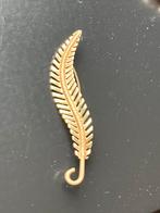 Gouden veer broche 14 karaat, Ophalen of Verzenden, Goud, Broche