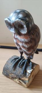 Houten uiltje op boomstammetje, Ophalen of Verzenden, Gebruikt, Vogel, Beeldje of Figuurtje