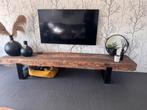 Houten Tv-meubel - bielzen met stalen frame, Huis en Inrichting, Ophalen, Zo goed als nieuw, 25 tot 50 cm, Minder dan 100 cm