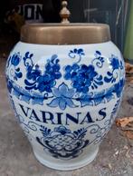 Oude Delfts Blauwe Pot met Deksel - 'VARINAS', Antiek en Kunst, Antiek | Keramiek en Aardewerk, Ophalen