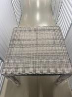 Tafel met glasplaat - 90x90x80cm, Tuin en Terras, Tuintafels, Ophalen of Verzenden, Nieuw, Vierkant, Wicker
