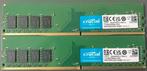 Crucial 8GB (2x4GB) DDR4-2400, gratis verzending, garantie, Computers en Software, RAM geheugen, Gebruikt, DDR4, 8 GB, Micron Europe Limited Greenwood House London Road Bracknell, Berkshire RG12 2AA UNITED KINGDOM