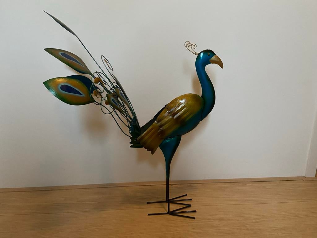Metalen Pauw - Decoratie voor Binnen, Huis en Inrichting, Ophalen of Verzenden, Zo goed als nieuw
