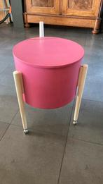Roze verrijdbaar kaptafeltje annex bijzettafel, Ophalen, Gebruikt, 50 tot 100 cm, Minder dan 100 cm