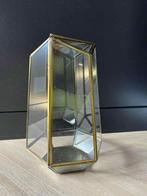 Glazen Lantaarn met Gouden Rand messing, Ophalen of Verzenden