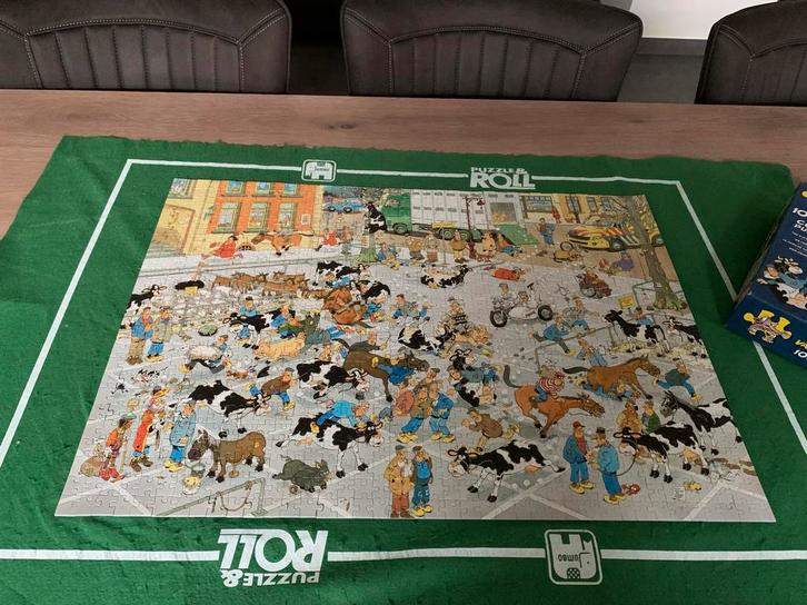 Jan van Haasteren - De Veemarkt 1000 stukjes, Hobby en Vrije tijd, Denksport en Puzzels, Zo goed als nieuw, Legpuzzel, 500 t/m 1500 stukjes