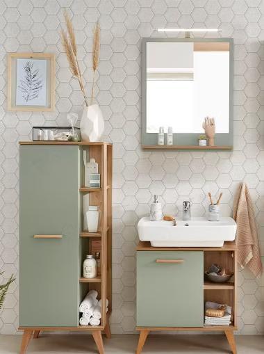 Pelipal badkamermeubels in saliegroen, Huis en Inrichting, Badkamer | Badkamermeubels, Zo goed als nieuw, Wastafelkast, 100 tot 150 cm