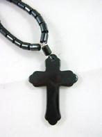 Heel aparte ketting met kruisje pyriet (6917-74), Ophalen, Zo goed als nieuw, Sieraad