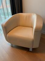 Rolf Benz   model 6000  off white lederen fauteuil, Huis en Inrichting, Fauteuils, Ophalen, Zo goed als nieuw