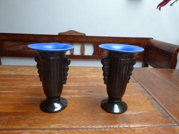 2 art deco keramiek vazen, Thulin? beschikbaar voor biedingen