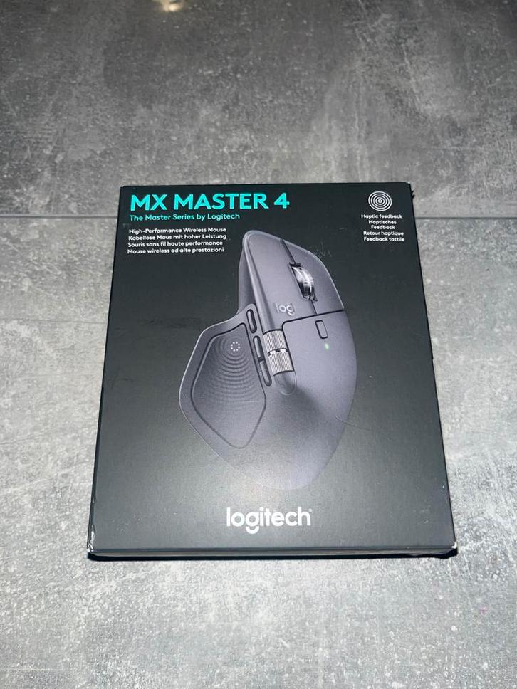 Logitech MX Master 4 Muis - GESEALD, Computers en Software, Muizen, Zo goed als nieuw, Muis, Rechtshandig, Draadloos, Ergonomisch
