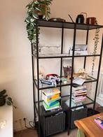 IKEA VITTSJÖ kast - zwart frame, glazen planken, Met plank(en), 100 tot 150 cm, Ophalen of Verzenden, 150 tot 200 cm