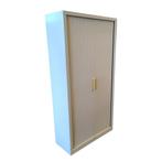 Roldeurkast Lichtgrijs H198xB100xD43 B-keus, Huis en Inrichting, Kasten | Roldeurkasten en Archiefkasten, Gebruikt, 100 tot 150 cm