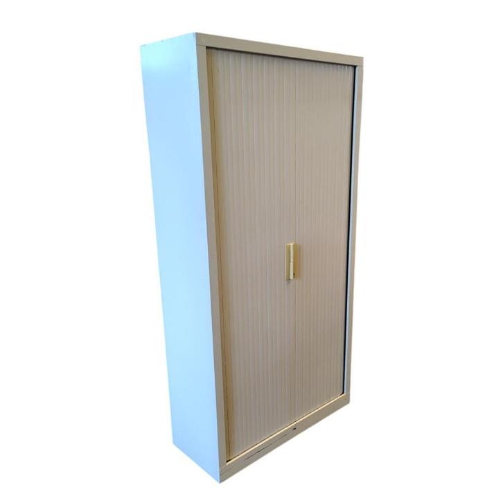 Roldeurkast Lichtgrijs H198xB100xD43 B-keus, Huis en Inrichting, Kasten | Roldeurkasten en Archiefkasten, Gebruikt, 100 tot 150 cm