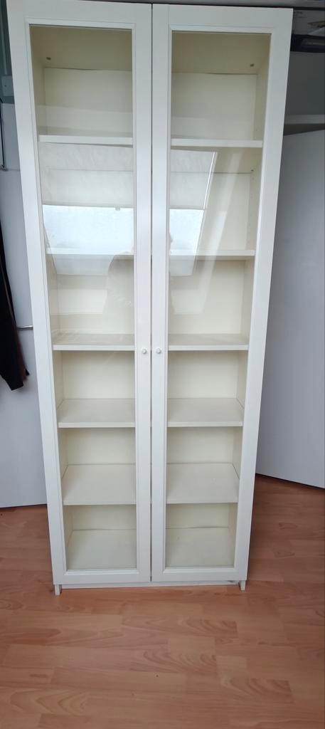 Ikea Billy boekenkast,vitrine deuren, wit, Huis en Inrichting, Kasten | Vitrinekasten, Zo goed als nieuw, 200 cm of meer, 50 tot 100 cm