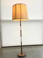 Staande lamp met twee stoffen lampenkappen, Huis en Inrichting, Rond, Gebruikt, Bruin, Jaren 70-80