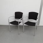 set 2x Enea Eina wachtkamerstoel - zwarte stof