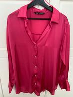 Zijde look blouse dames Roze met parelmoer knoopjes, Zara, Maat 42/44 (L), Ophalen of Verzenden, Zo goed als nieuw