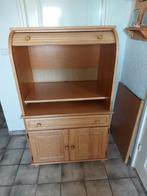 Ruime eiken tv/computer kast met rolluik, Ophalen, Gebruikt, Landelijk