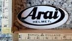 Kleine vintage sticker Arai Helmets helm zwart Logo merk, Ophalen of Verzenden, Zo goed als nieuw, Overige typen