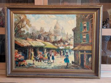 Antiek olieverf schilderij - Parijs Sacré-Cœur beschikbaar voor biedingen