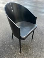 Postmoderne stoel, Costes, Starck stijl, zwart hout en leer, Metaal, Drie, Gebruikt, Ophalen of Verzenden