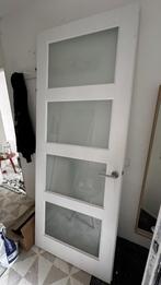 Opdek deur met glas, Doe-het-zelf en Verbouw, Deuren en Horren, Ophalen, 80 tot 100 cm, 215 cm of meer, Binnendeur