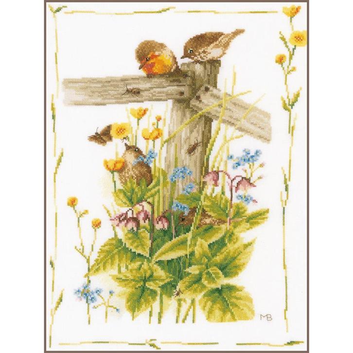 borduurpakket marjolein bastin, "gezellige tuinhoek", Hobby en Vrije tijd, Borduren en Borduurmachines, Nieuw, Borduurpakket, Handborduren