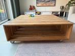 Teak houten salontafel 110 x 110cm, Ophalen, Vierkant, Scandinavisch, Zo goed als nieuw