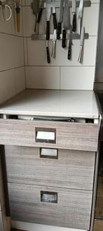 Keuken+ 5 units inductiefornuis+koelkast+afzuigkap, Huis en Inrichting, Keuken | Complete keukens, Ophalen of Verzenden, Gebruikt