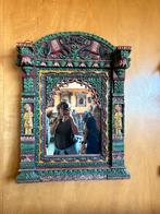 Vintage Handgesneden Spiegel - India, Ophalen, Minder dan 50 cm, Gebruikt, Minder dan 100 cm