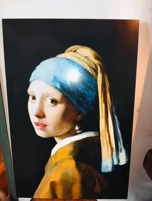 Grote brocante meisje met de parel, Huis en Inrichting, Woonaccessoires | Schilderijen, Tekeningen en Foto's, Zo goed als nieuw
