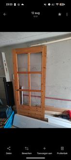 Gratis Houten Deur met Glas - 83x202cm, Doe-het-zelf en Verbouw, Deuren en Horren, Ophalen