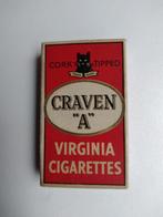 Vintage leeg pakje Craven  "A" 10 sigaretten jaren '30, Ophalen, Gebruikt, Tabaksdoos of Verpakking