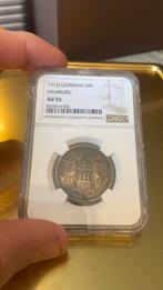 2 Mark 1912j Hamburg zeldzaam au55 ngc slab, Postzegels en Munten, Munten | Europa | Niet-Euromunten, Ophalen of Verzenden, Duitsland