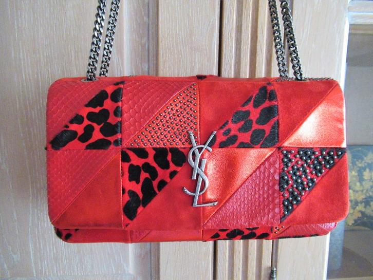 Nieuwe Saint Laurent Jamie handtas met python, Sieraden, Tassen en Uiterlijk, Tassen | Damestassen, Nieuw, Handtas, Rood, Verzenden