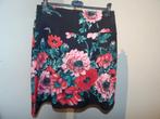 King Louie stretch rok grote bloemen print in kleur M, Kleding | Dames, Rokken, Maat 38/40 (M), Zwart, Ophalen of Verzenden, Zo goed als nieuw