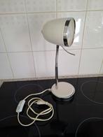 Flexibele Wit/Chromen Spot Met Snoerschakelaar, Ophalen of Verzenden, Zo goed als nieuw, Metaal of Aluminium, Vloerspot of Grondspot
