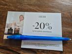 Kortingscode 20% Brandstore Janzen, Tickets en Kaartjes, Eén persoon, Kortingsbon, Warenhuis- of Winkelbon