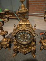 Bronzen Pendule H&F Paris nr: 5051 met Sleutel, Antiek en Kunst, Ophalen