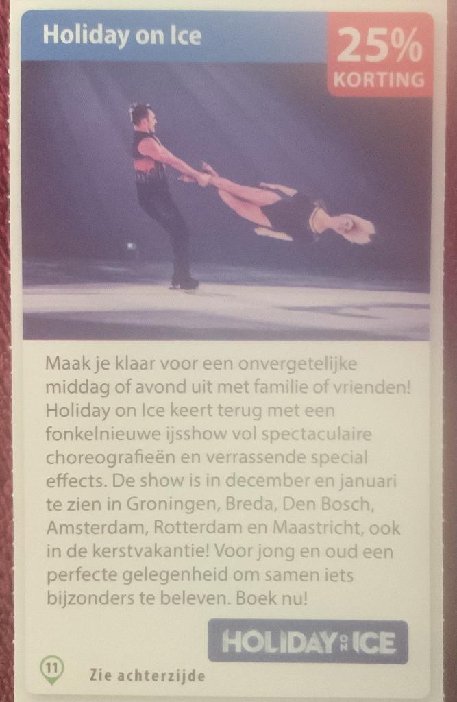 Holiday on Ice Voordeelbon, Tickets en Kaartjes, Kortingen en Cadeaubonnen, Drie personen of meer, Overige typen, Kortingsbon