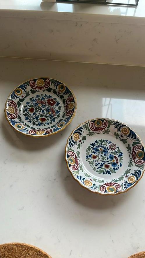 Handbeschilderde wandborden | Delfts stijl | Beaphar geco, Antiek en Kunst, Antiek | Servies los, Ophalen of Verzenden