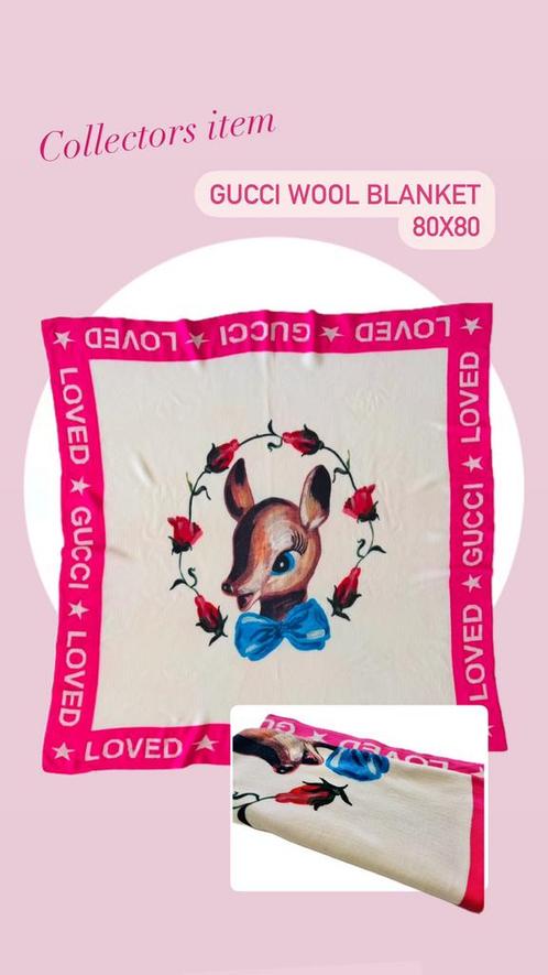 Gucci 100% wol Loved baby deken (collectors item), Kinderen en Baby's, Dekens, Slaapzakjes en Inbakerproducten, Zo goed als nieuw