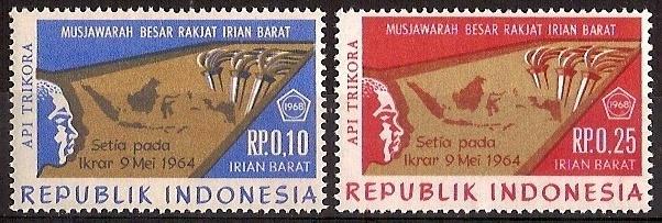 Irian Barat Zonnebloem nr 29/30 postfris 1968, Postzegels en Munten, Postzegels | Azië, Postfris, Zuidoost-Azië, Ophalen of Verzenden
