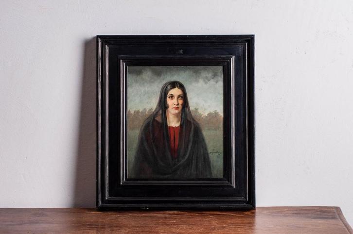 Portret van een jonge vrouw "Herfst" Benjamin Prins 1928, Antiek en Kunst, Kunst | Schilderijen | Klassiek, Ophalen of Verzenden