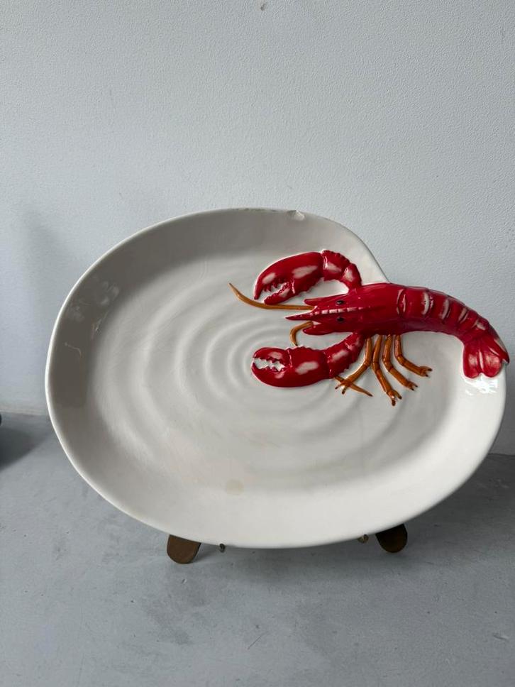 Keramieken kreeft schaal- handbeschilderd, Antiek en Kunst, Antiek | Schalen, Ophalen of Verzenden