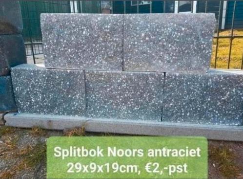 ACTIE! Noors antraciet splitblokken stapelblokken s-partij, Tuin en Terras, Bielzen en Borders, Nieuw, Blok, Beton, Minder dan 25 cm