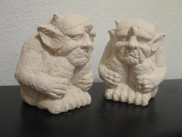 blanco gipsen Gargoyle duiveltje, beeld beschilderbaar gips beschikbaar voor biedingen