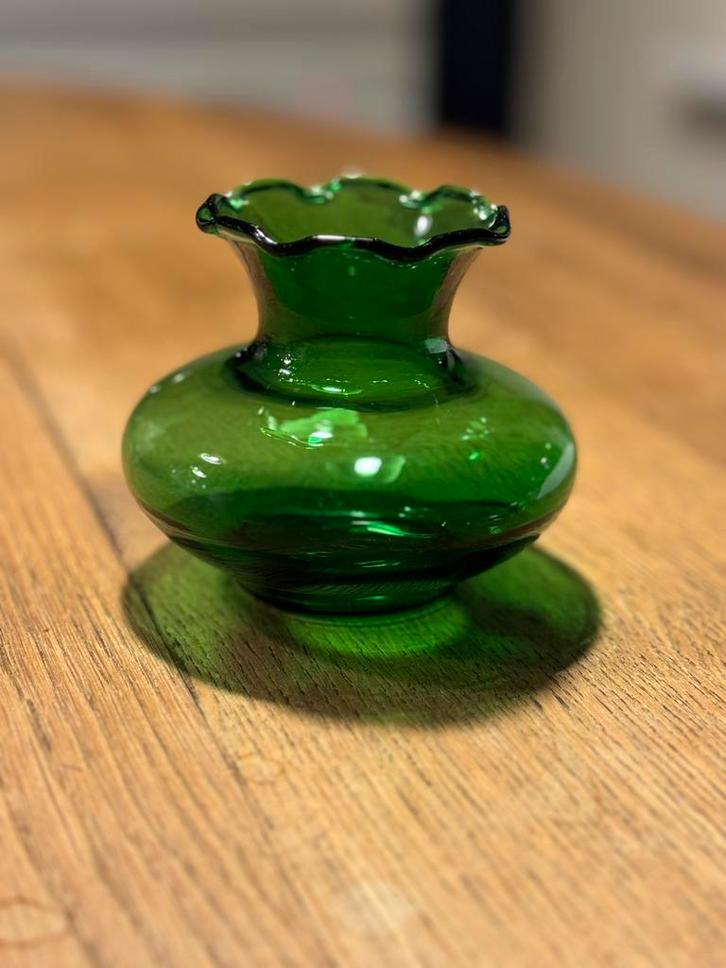 Vintage groen vaasje - Anchor Hocking, Antiek en Kunst, Antiek | Vazen, Ophalen of Verzenden